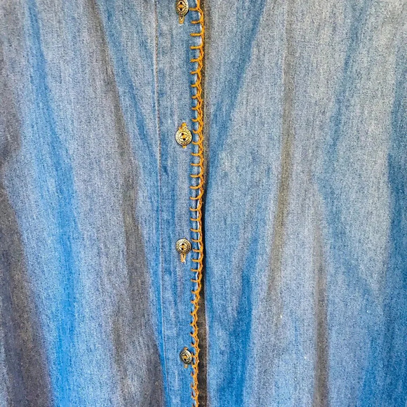 Vintage Stampede 2X Long Sleeve Buttoned Up 100% Cotton Denim Shirt w/ Flaws - Picture 3 of 9